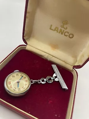 Nurses Fob Watch Swiss Made Lanco Vintage 17 Jewel Incabloc Working Original Box • £79.99