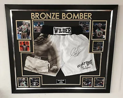 Rare Deontay Wilder SIGNED BOXING Shorts Autographed Trunks Ali Design Display • £595