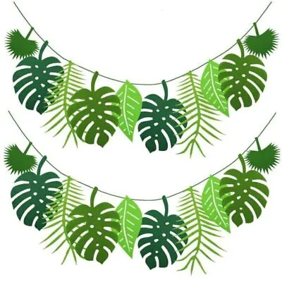 £3.95 • Buy Tropical Palm Leaves Hawaiian Garlands Luau Party Banner Wedding Fake Plants