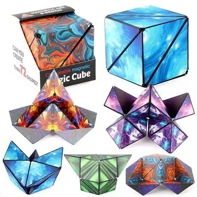 £7.99 • Buy 3D Infinity Flip Variety Changeable Magnetic Magic Cube Puzzle Anti Stress Toys