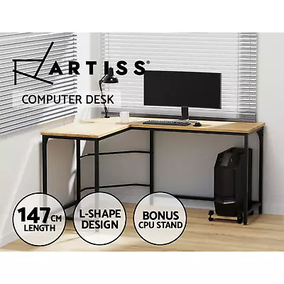 Artiss Corner Computer Desk L-Shaped Student Home Office Study Craft Table New • $106.87