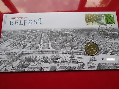 MINT CONDITION 2010 City Of Belfast £1 Pound Coin PNC BUNC Stamp & Coin Cover • £16.95