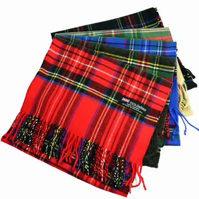 Mens Royal Stewart SCOTLAND 100% CASHMERE Scarf Winter Scarves Check Plaid Wool • $7.49