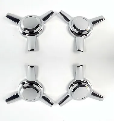 (Set Of 4) 3 Bar Chrome Metal Spinners Classic Universal Tri-Bar Straight Arm  • $36.99