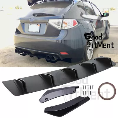 For Subaru WRX STI Impreza Rear Bumper Diffuser Fins Spoiler + Rear Lip Splitter • $55.53