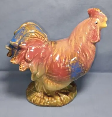 Old Vintage Ceramic/ Stoneware Glazed Colorful Rooster Figurine 5   • $29.19