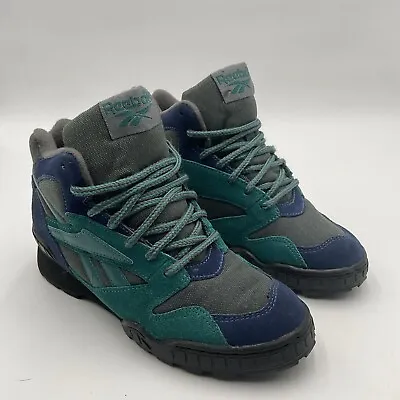 Reebok Shoes Women’s Size 7 Nubuck Blue Vintage Mid Top Hiking Shoes Vintage • £32.56