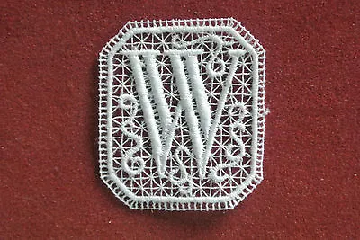 Oblong Letter/initial W - Sew-on Lace Motif/applique/patch/craft/card Making • £1.55