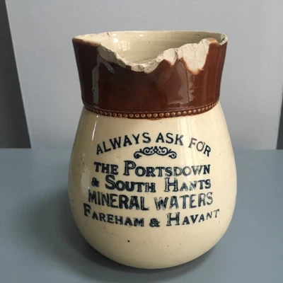 £30 • Buy Rare Antique Portsdown South Hants Mineral Waters Stoneware Pub Water Jug