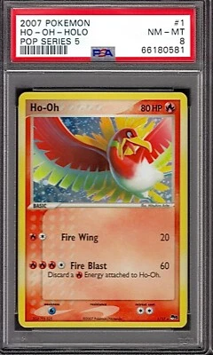 $169 • Buy PSA 8 2007 Pokemon Pop Series 5 1 HO-Oh Holo NM- MINT With Holo Bleed