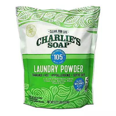 Charlie's Soap Laundry Detergent Powder 105 Loads Unscented 2.77 Lb.1 Pack • $18.98