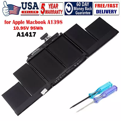 A1417 Battery For Genuine Apple MacBook Pro 15  Retina A1398 Mid 2012 Early 2013 • $57.80