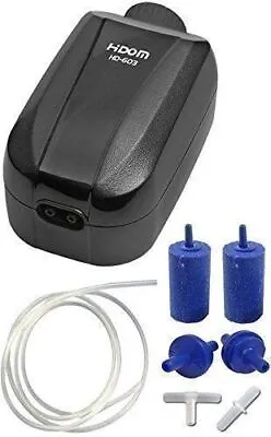£13.99 • Buy Aquarium Air Pump Twin Outlet Hidom HD-603 Kit With Airline Air Stones Valves