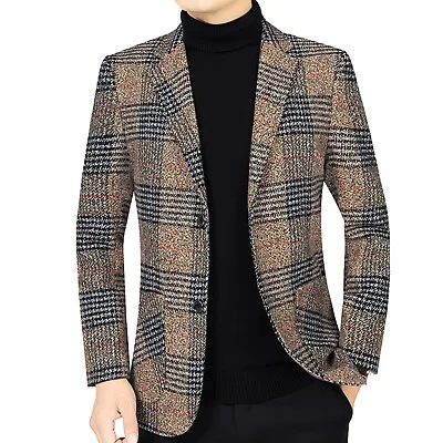 Men Jackets Full Lined Blazer Breathable Coat Cocktail Top Single-breasted Work • $28.47