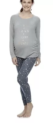 Maternity A:glow Pajama Set Top And Pants Size Medium  So Long Silent Nights  • $19.99