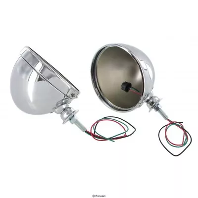 7  Chrome Headlight Buckets W/ Wiring Harness Set Of 2 Volkswagen T1 Bug Buggy • $82.35