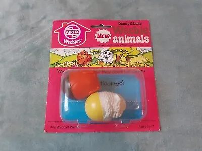 Vintage Airfix Weebles Animals Danny And Lucy Sheep & Dog Boxed Sealed 1970s NEW • £18