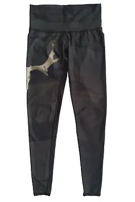 Teeki Deer Medicine Hot Pant Size S Charcoal Gray Sustainable Silky Leggings USA • $29.99