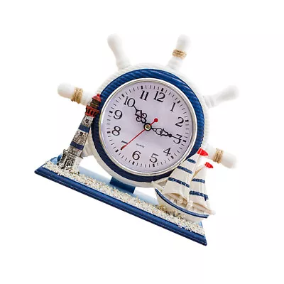 Nautical Slient Clock Living Room Clock Mediterranean Clock Nightstand Clock • £17.85