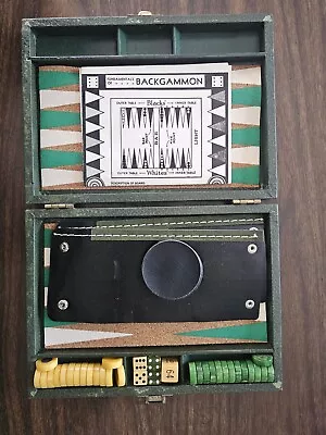VTG ALL-MART Bakelite Backgammon Corkboard Butterscotch Emerald Green Swirl • $79.95