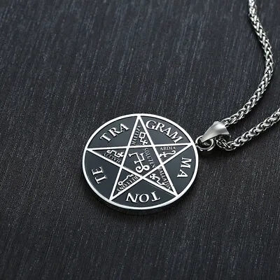 Men Pentagram Of Solomon Pendant Tetragrammaton Name Of God Star Amulet Necklace • $4.49