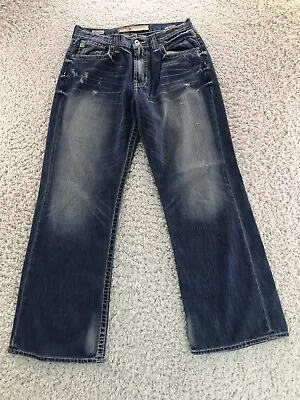 Big Star Jeans Mens 31R Vanguard Relaxed Distressed Zip Closure Denim Blue • $24.95