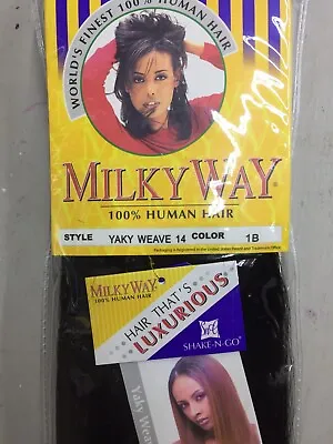 Milky Way Yaky Straight Weave 14” Color 1B Off Black 100% Human Hair • $24.99