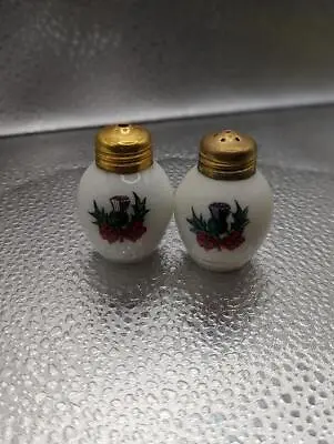 Vintage 60's Milk Glass Holiday Edition Salt And Pepper Shakers • $12.99