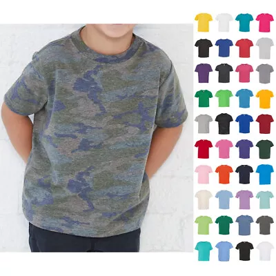 Rabbit Skins Toddler Fine Jersey Tee Plain Crew Neck Basic Blank T-Shirt 3321 • $11.39