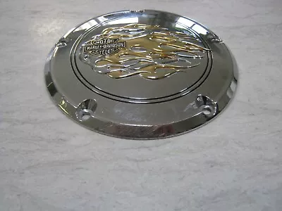 HARLEY DAVIDSON 5 HOLE DERBY COVER With Gold Flames 25393-98 Primary InspectiHD9 • $19.99