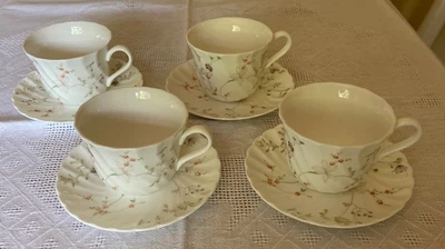 £30 • Buy Set Of 4 Wedgwood Campion Fine Bone China Tea Cups & Saucers (VGC)