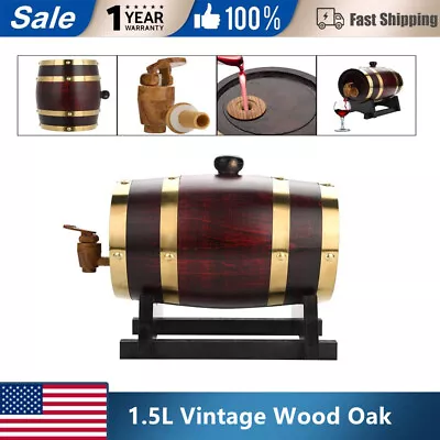 Oak Barrel Of 1.5 Liters On The Stand Made Entirely By Hand Spirits Wine Barrel  • $34.99