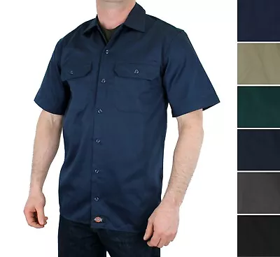 Dickie's Men's Work Shirts Cotton Blend Short-Sleeved Shirts Front Pockets • $24.99