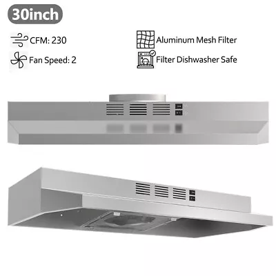 30  Under Cabinet Range Hood Vent Kitchen Cooking Fan 230CFM LED Stainless Steel • $79.99