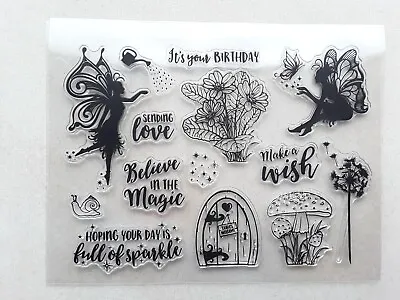 Fairies Birthday Silicone Stamp Junk Journal Ephemera Scrapbooking • £2.90