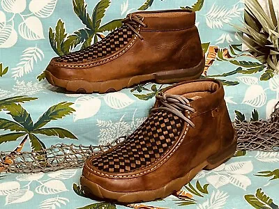 Twisted X Boots Casual Driving Moccasins Mens MDM0057 Southwest Design Size 7 W • $58