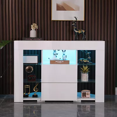 High Gloss Modern LED Display Cabinet Sideboard Buffet Cupboard TV Unit Stand UK • £54.90