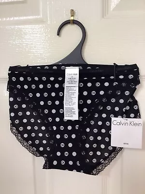 New Beautiful Calvin Klein Size M Bikini Style Underwear  Panties Black Mix Logo • £7.99