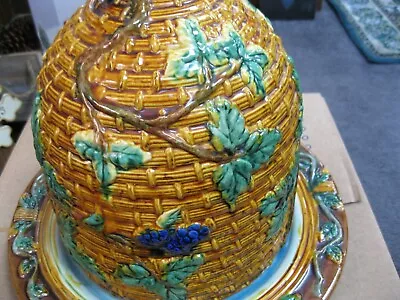 Minton Stilton Majolica Reproduction Victorian Cheese Dome Bell & Plate Beehive • $299.50