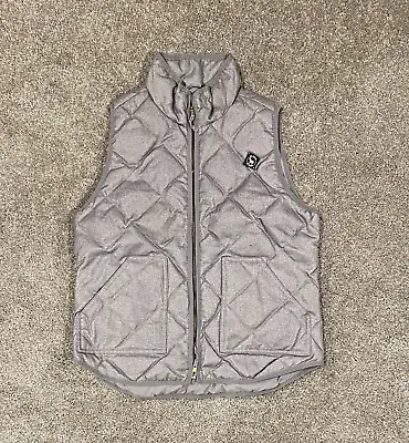 J Crew Quilted Puffer Vest Double Full Zip Size M Gray No Goats No Glory (Stain) • $9.95