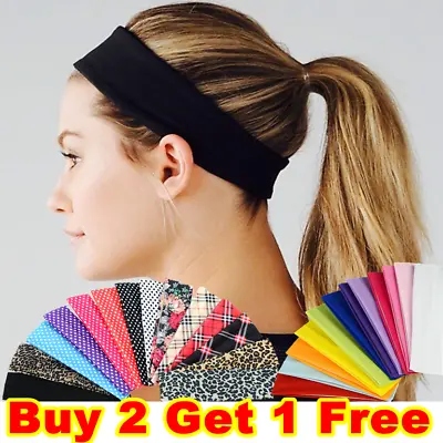 Gym Sports Yoga Headband Stretchy Alice Band Kylie Hair Band Girls Ladies Plain • £2.49