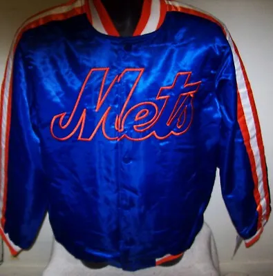 NEW YORK METS MLB STARTER Snap Down Jacket Fall 2019 BLUE/ORANGE • $105.99