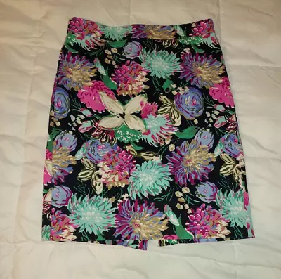 J. Crew Floral Pencil Skirt Fully Lined Kick Pleat Size 0 • $8.03