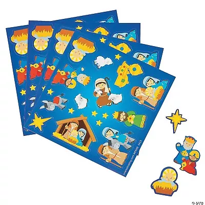 Pack Of 12 - Nativity Sticker Sheets - Christmas Stickers Party Bag Fillers • £4.20