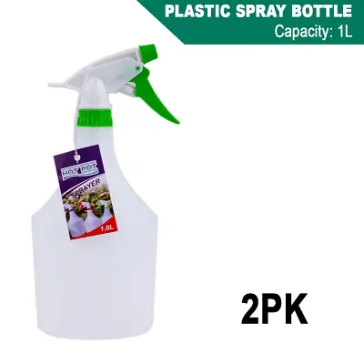 2x Mist Spray Bottle 1L Plastic Trigger Water Dispenser Flower Plant Garden • $14.97