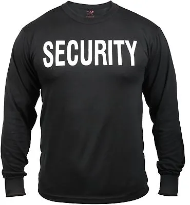 T-Shirt Long Sleeve Security Tactical 2-Sided  Military  Black Rothco 60222  • £24.09