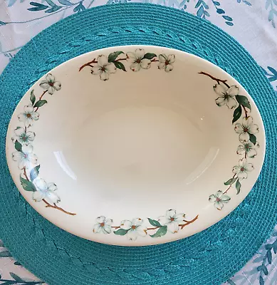 Mayer Restaurant Ware Monticello Pattern Oval 8  Serving Bowl Dogwood On Rim • $20