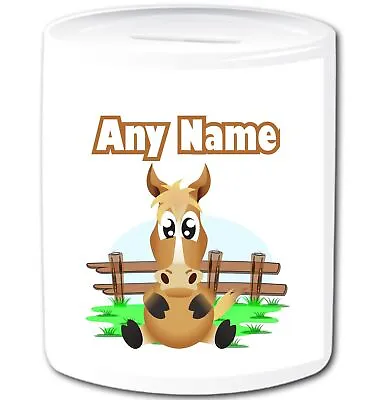Personalised Horse Money Box Animal Girls Boys Kids Custom Name Piggy Bank • £14.99