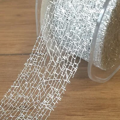 MESH WEB RIBBON 38mm Wide NATURAL - COLOURFUL Jute Lace Wedding Craft Trim 1M • £2.48