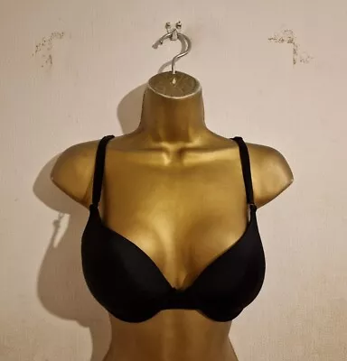 £40 • Buy Black Boost Gel Padded Push Up Satin Silk Bikini Bra 28DD 30DD 32D 32DD 34C 34D